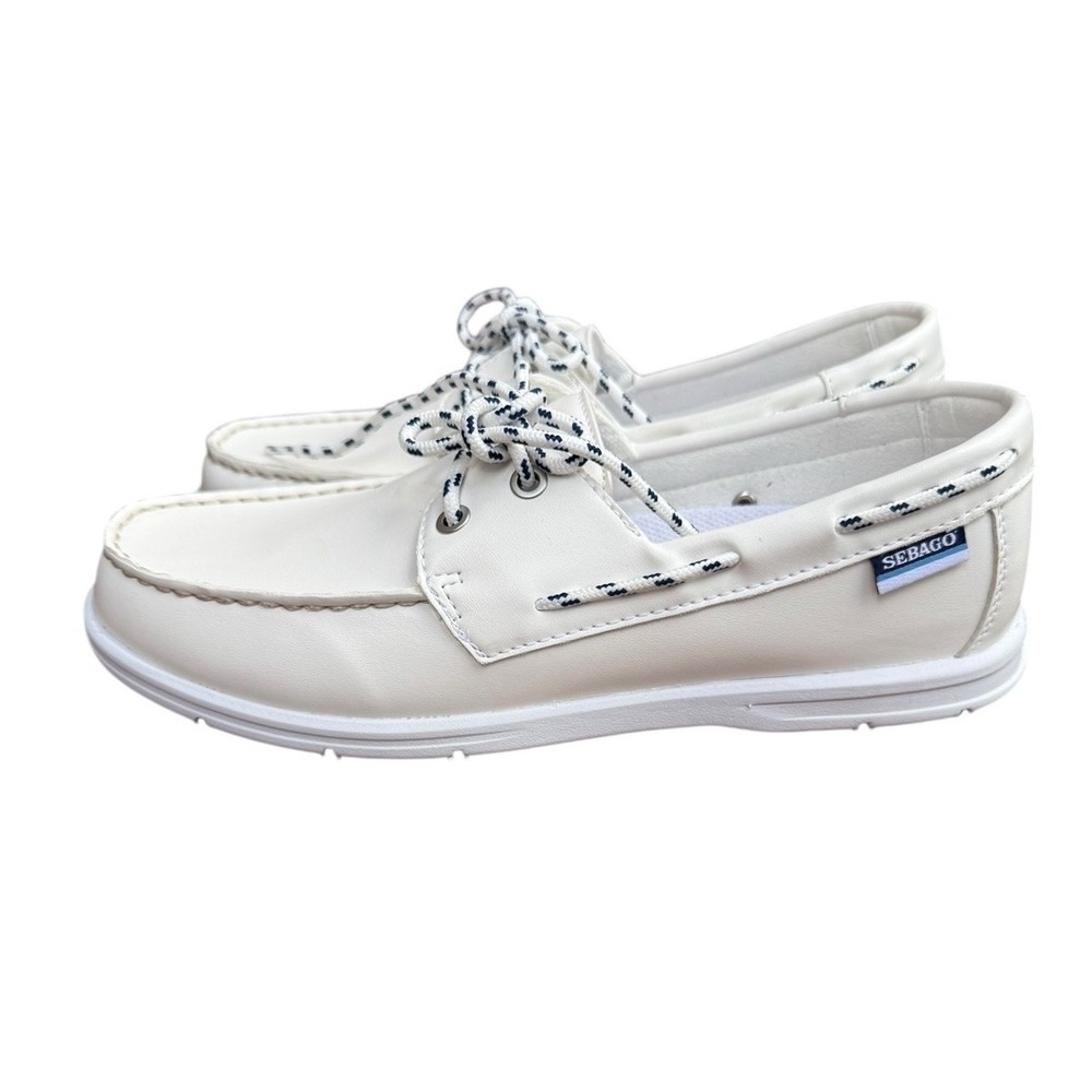 NEW Sebago Jackman Women's White Boat Shoes Size 9W Classic Loafer Moccasin
